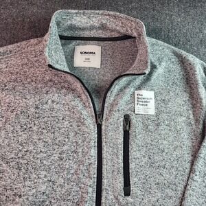 SONOMA Men’s Supersoft Sweater Fleece Light Gray Zip Shirt Jacket